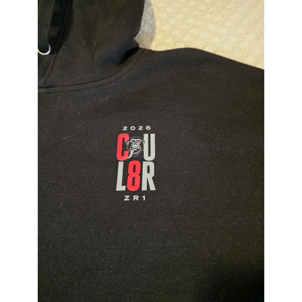 Corvette ZR1 Hoodie Mens XL Gas Monkey Garage Black 2026 L8R Graphic - Picture 3 of 5